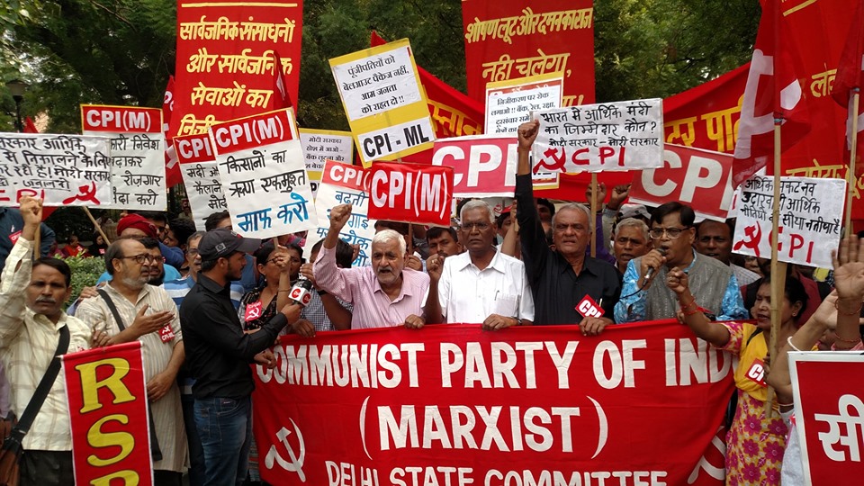 left-parties-hold-all-india-protests-against-economic-crisis-newsclick